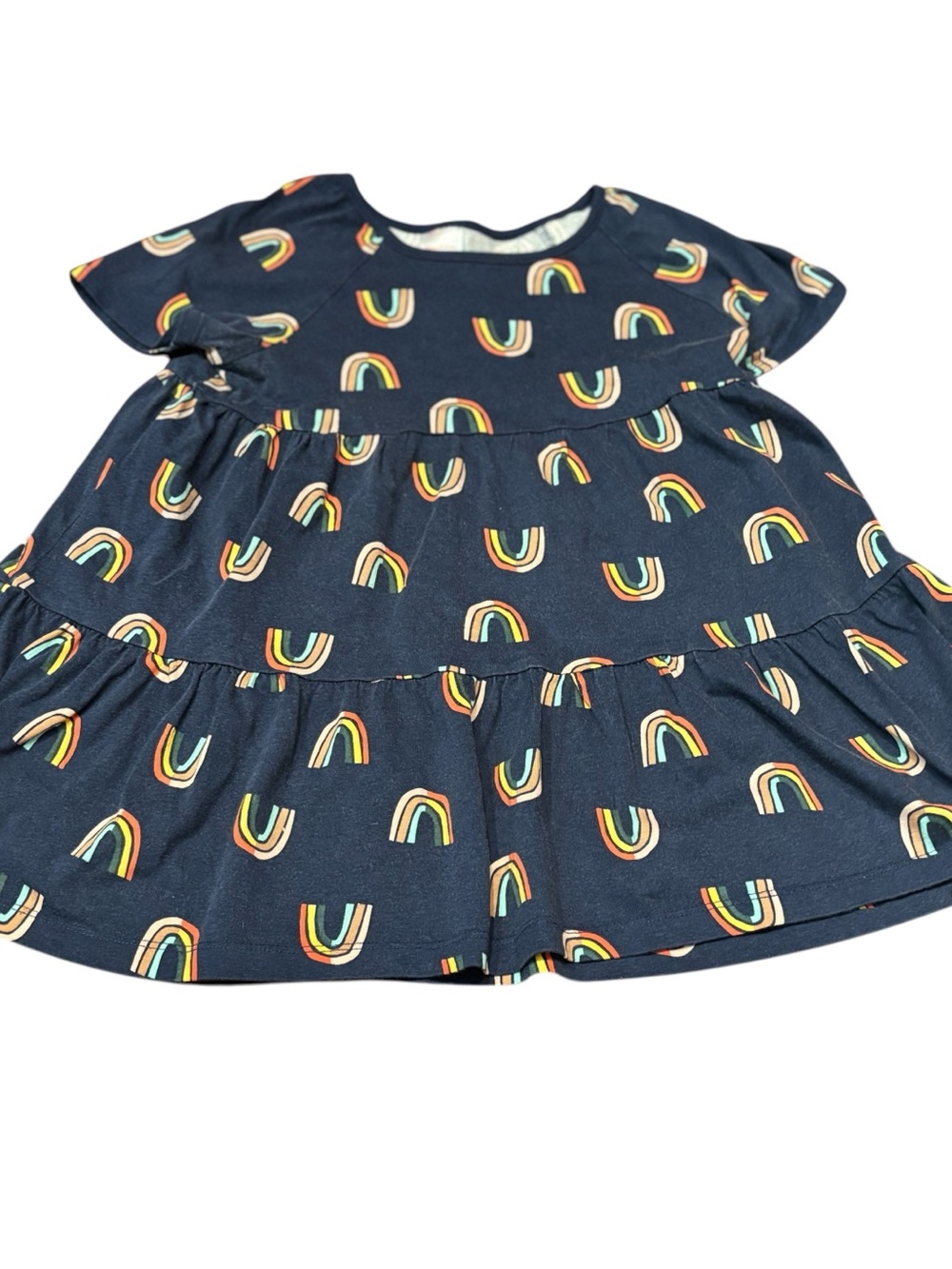 Hanna Andersson, size 12 blue dress with rainbows